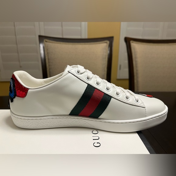 New Gucci Ace Embroidered Floral Sneaker Shoes Size 38.5 / US 8.5 - Picture 8 of 16